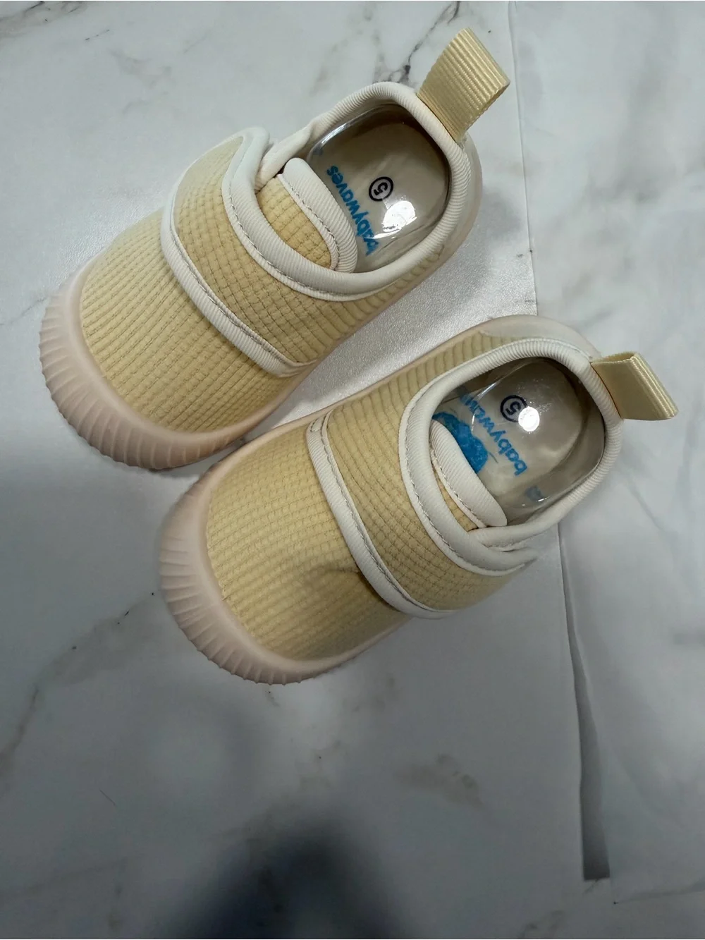 Kids Yellow Slip-On Sneakers with Hook & Loop Strap